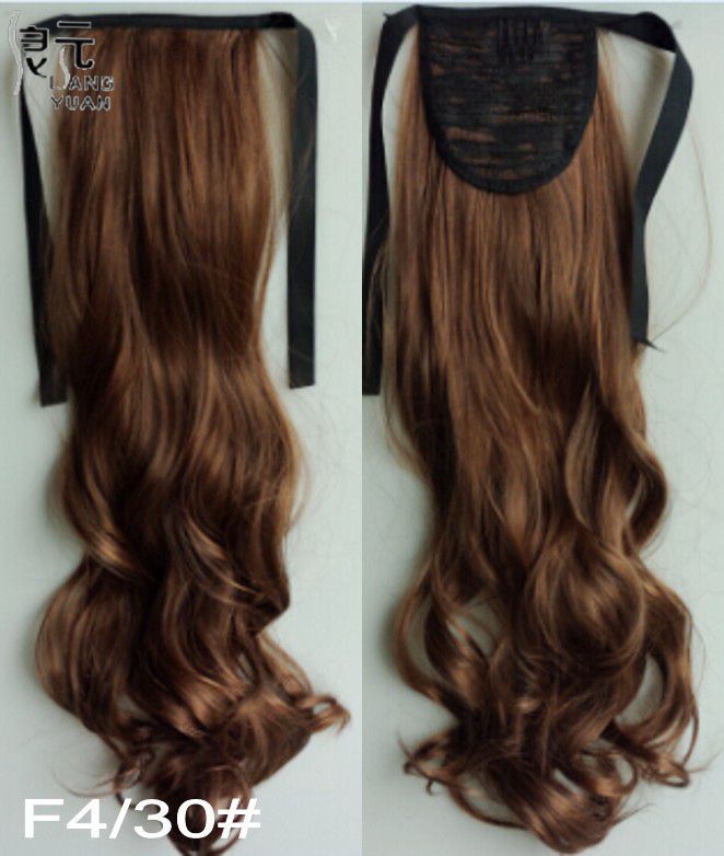 AOOSOO 24 inch Silky Straight Synthetic Clip in Drawstring Ponytail Hairpieces for Women Hair Extension High Temperature Fiber