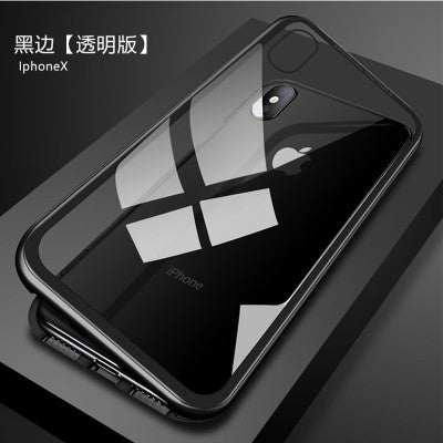 GETIHU Metal Magnetic Case for iPhone XR XS MAX X 8 Plus 7 +Tempered Glass Back Magnet Cases Cover for iPhone 7 6 6S Plus Case
