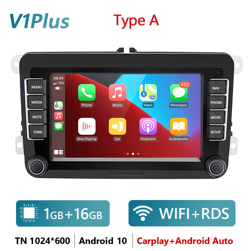 2 Din Android Car Radio GPS 4G WiFi DSP Carplay For VW / Volkswagen Skoda Octavia golf 5 6 touran passat B6 polo Jetta