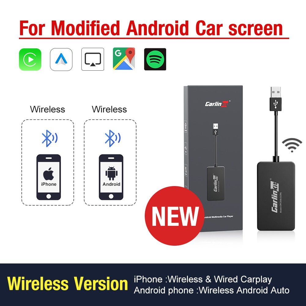 USB Wireless CarPlay Dongle Wired Android Auto AI Box Mirrorlink Car Multimedia Player Bluetooth Auto Connect