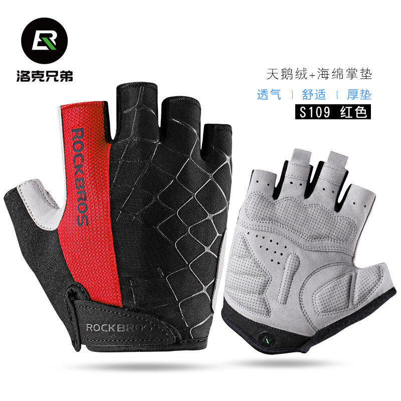Rock brothers summer short finger gloves cross-border explosions half finger riding gloves men and women outdoor ventilation factory direct sales
