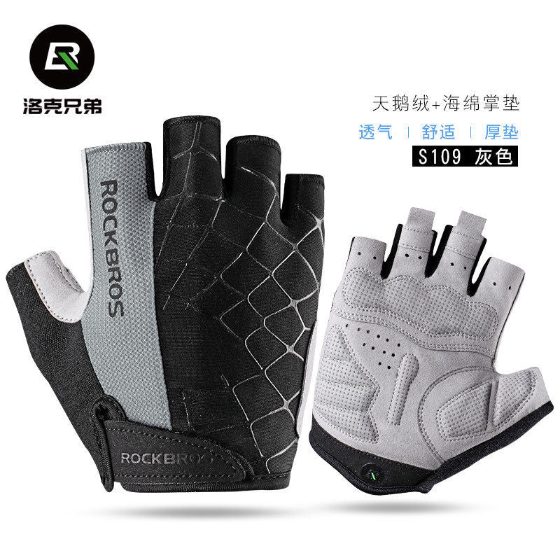 Rock brothers summer short finger gloves cross-border explosions half finger riding gloves men and women outdoor ventilation factory direct sales