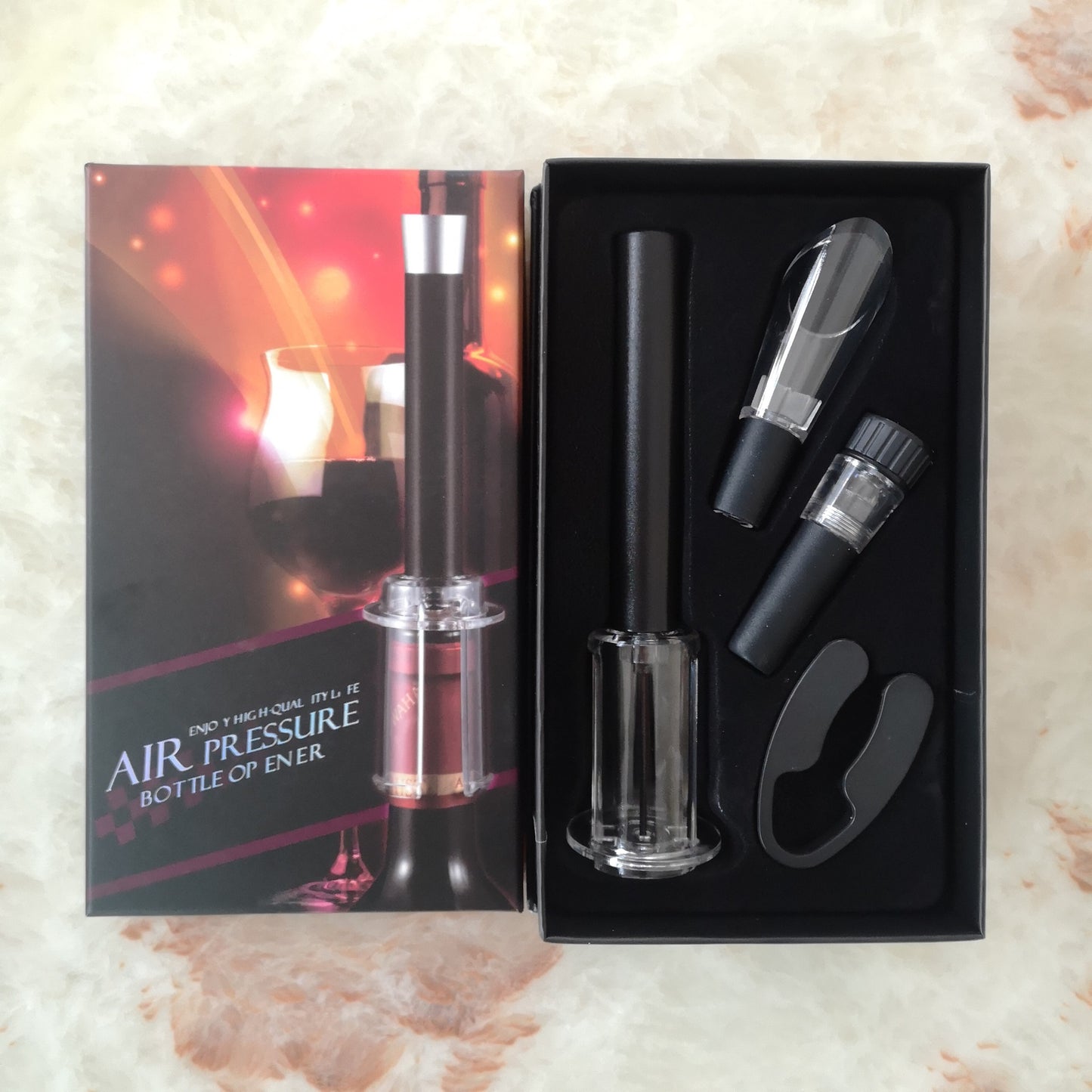 HOT-4 Pcs Wine Opener Set, Air Pressure Pump Bottle Opener Gift Box