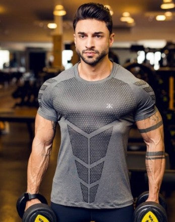 Fitness clothing coach sports t-shirt muscle tights male brother high-elastic training quick-drying clothes short-sleeved fitness clothes men
