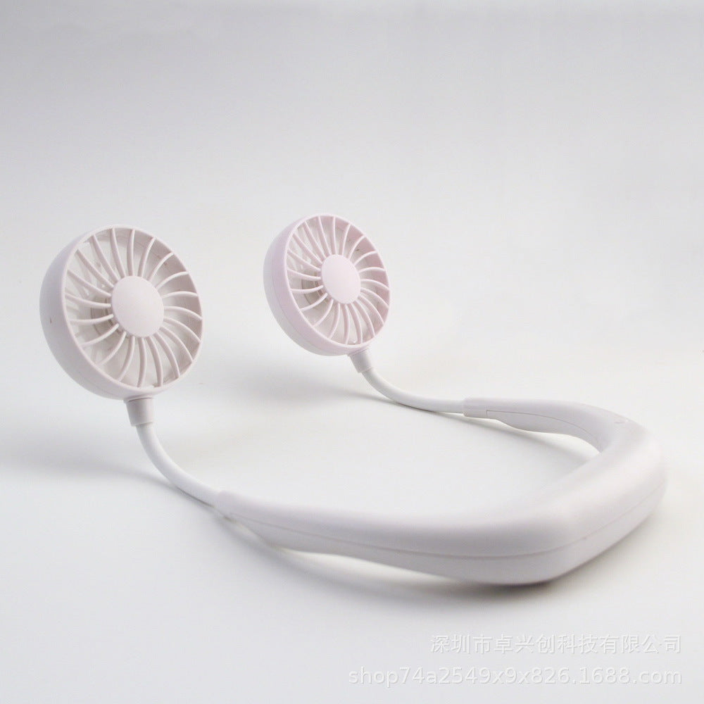 Hanging neck fan mini usb outdoor sports aromatherapy fan luminous colorful night light portable lazy hand folding