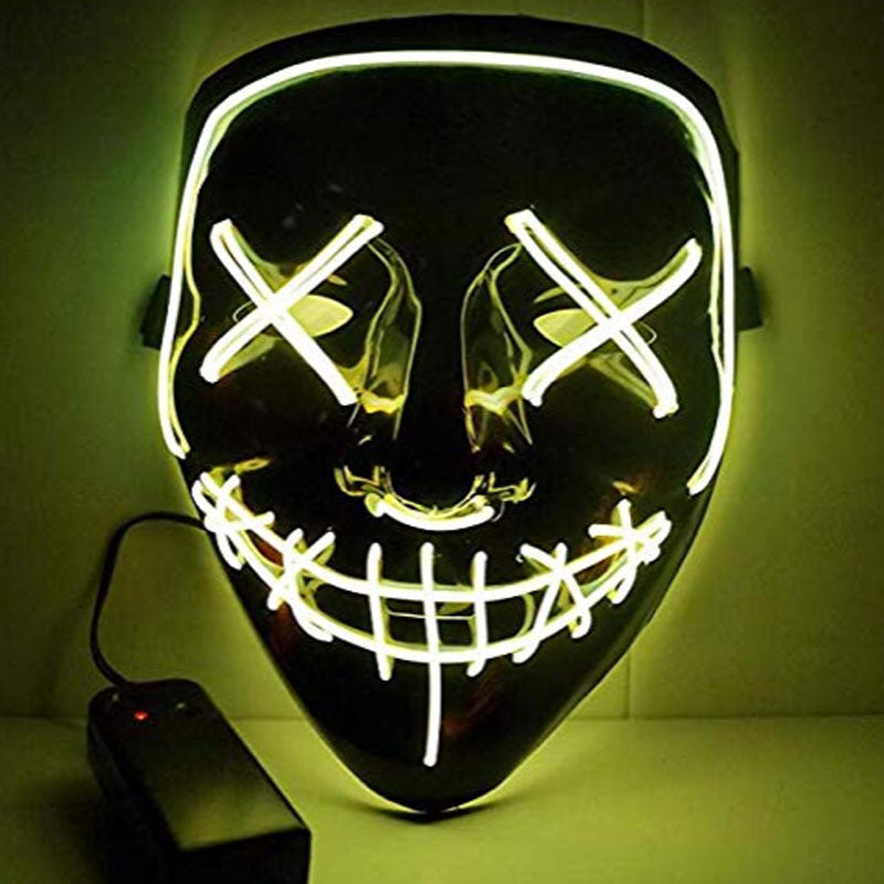Spot Amazon Halloween EL glow mask Black light cold mask KTV dance party led mask