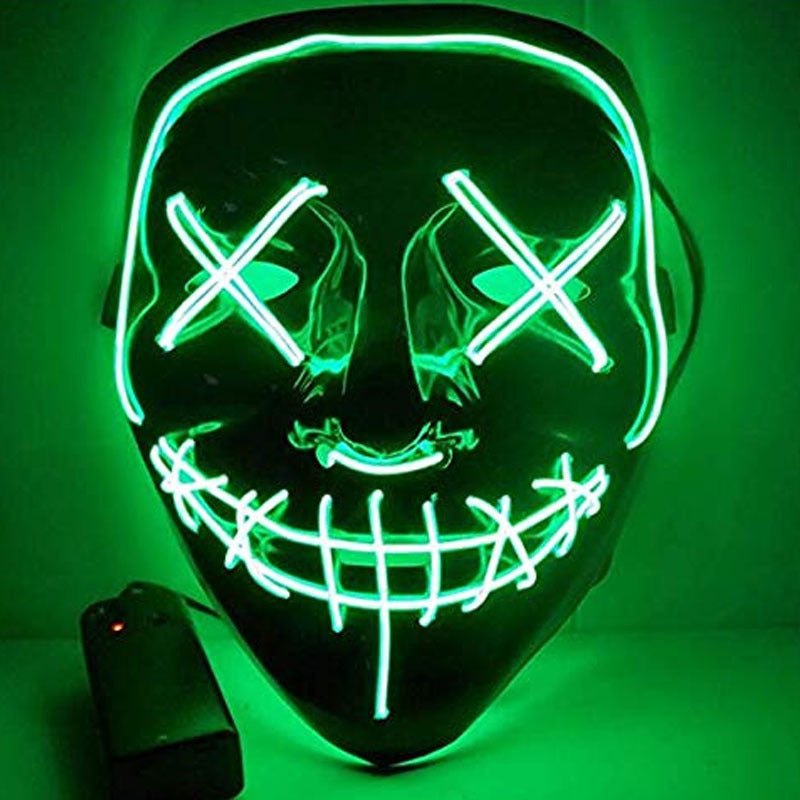 Spot Amazon Halloween EL glow mask Black light cold mask KTV dance party led mask