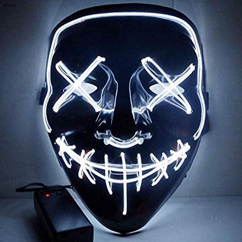 Spot Amazon Halloween EL glow mask Black light cold mask KTV dance party led mask