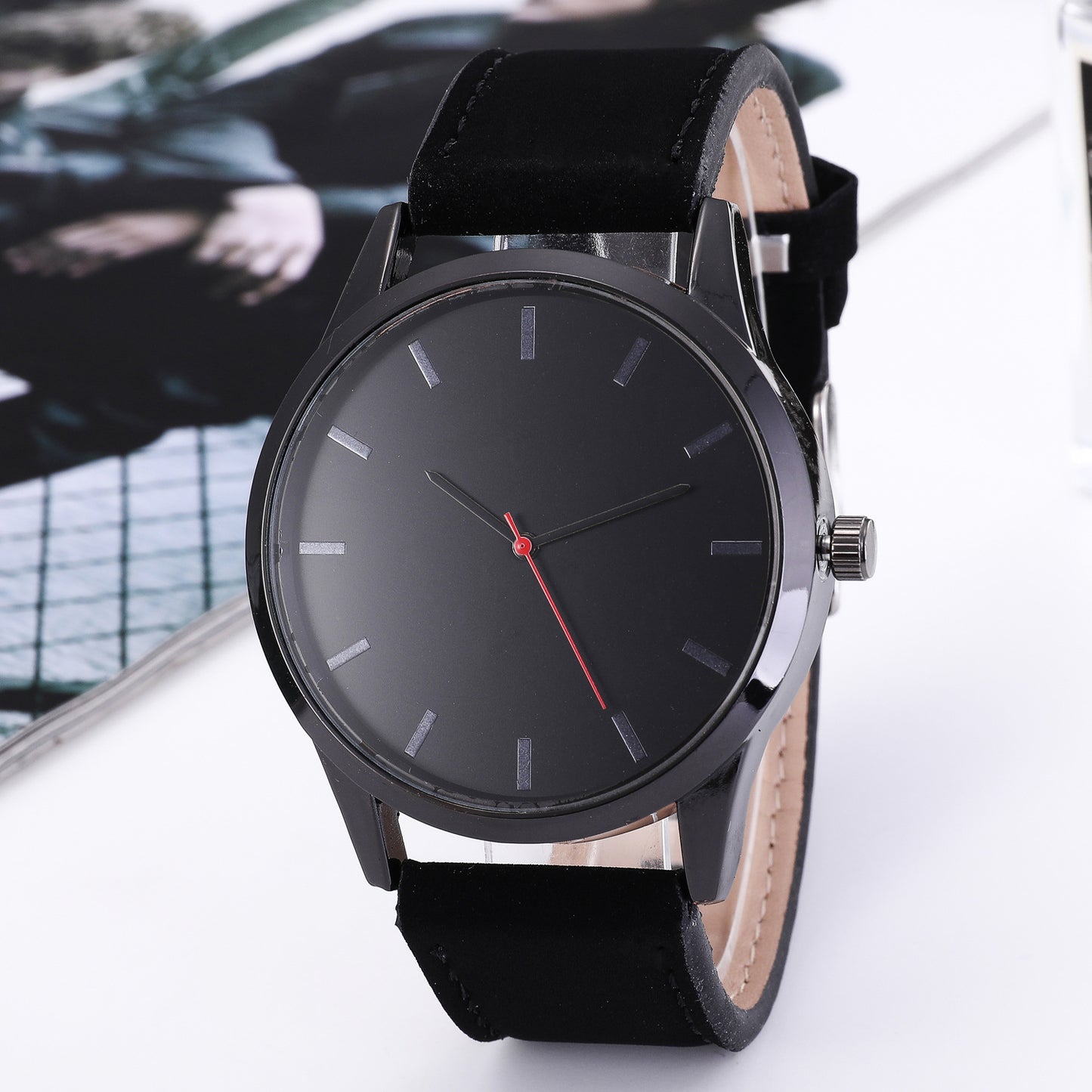 069Belt?watch high-end men's watch calendar fashion business quartz watch matte belt watch