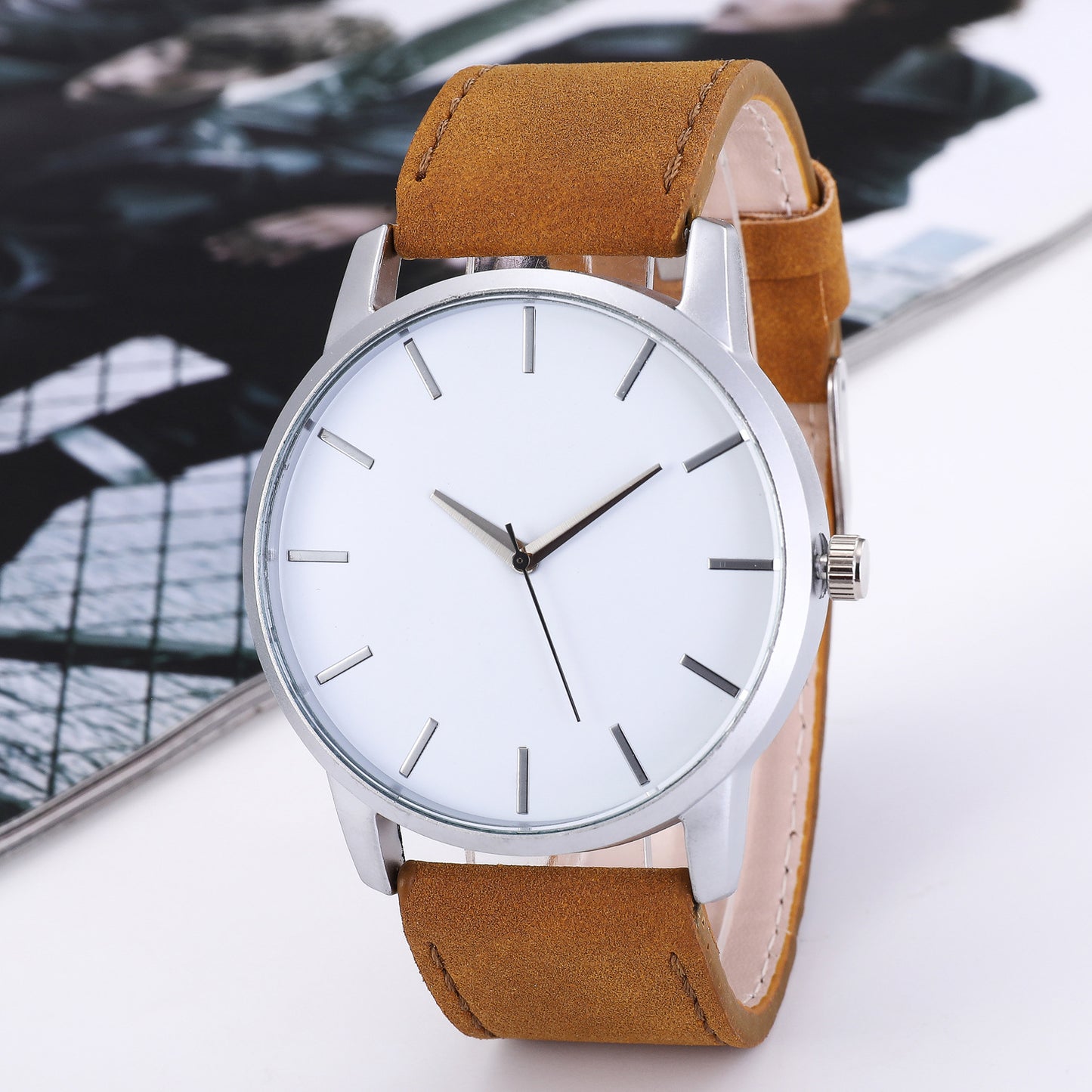 069Belt?watch high-end men's watch calendar fashion business quartz watch matte belt watch