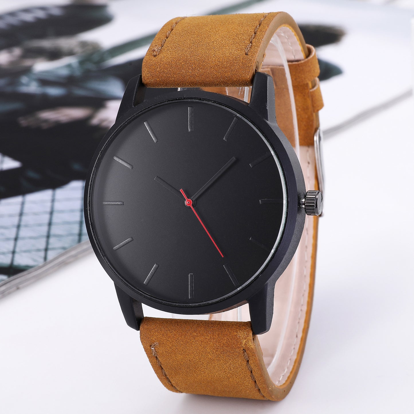 069Belt?watch high-end men's watch calendar fashion business quartz watch matte belt watch