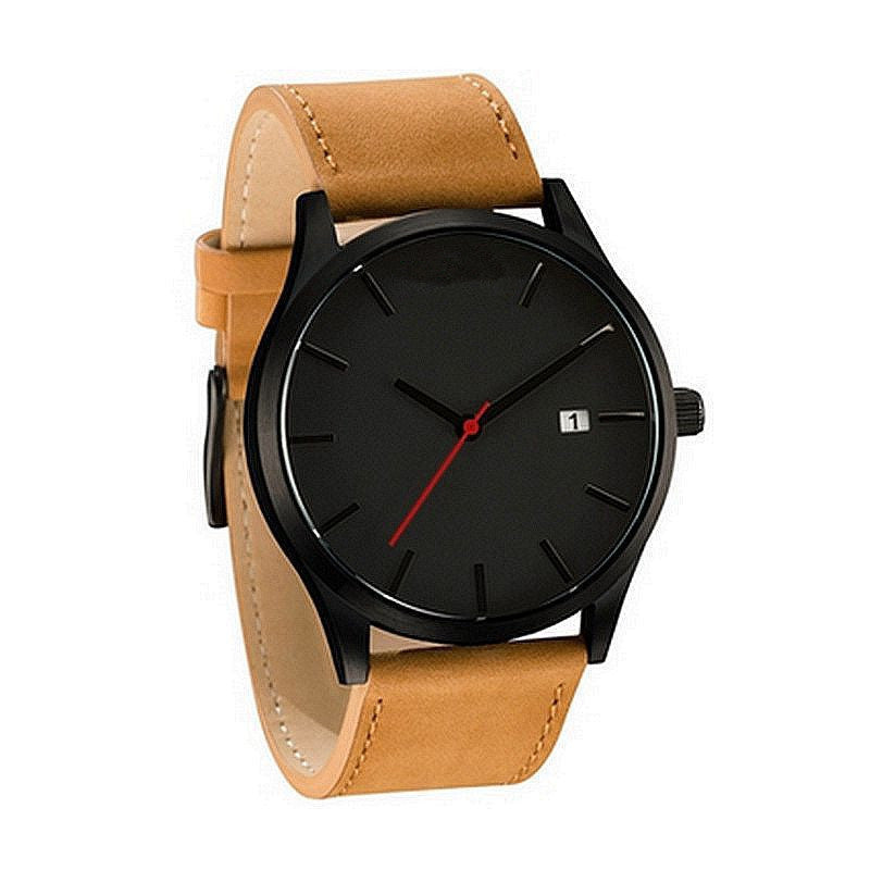 069Belt?watch high-end men's watch calendar fashion business quartz watch matte belt watch