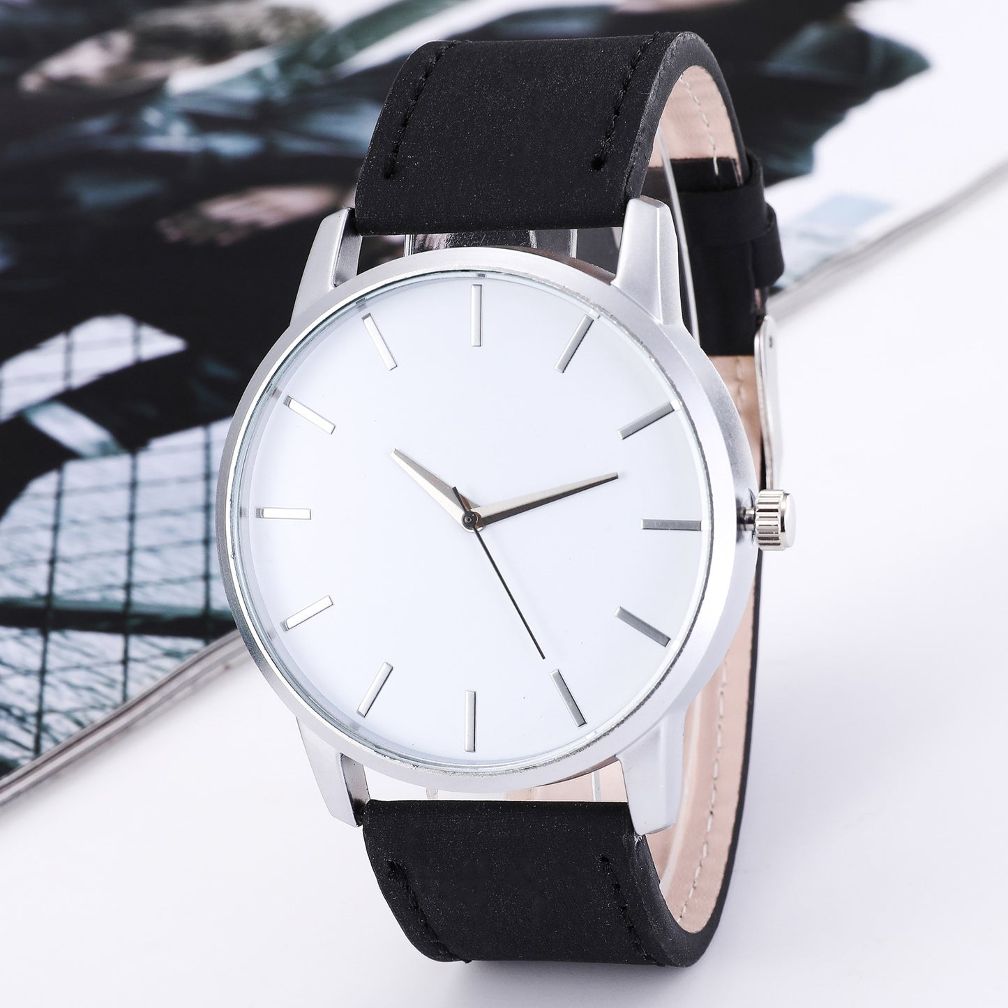 069Belt?watch high-end men's watch calendar fashion business quartz watch matte belt watch