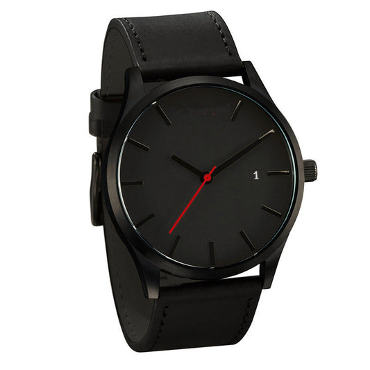 069Belt?watch high-end men's watch calendar fashion business quartz watch matte belt watch