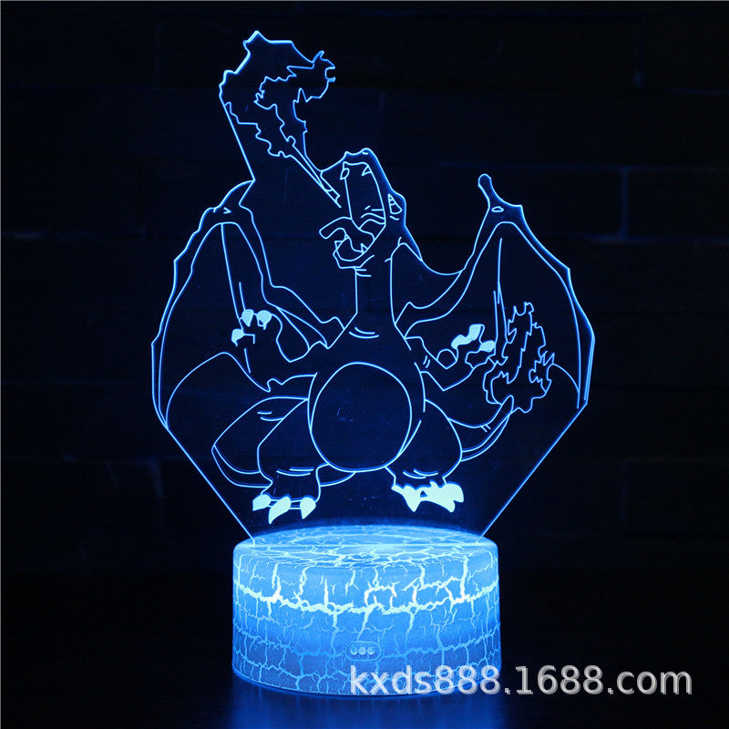 Cross-border dinosaur series colorful 3D night light LED touch remote control creative Christmas gift 3D table lamp