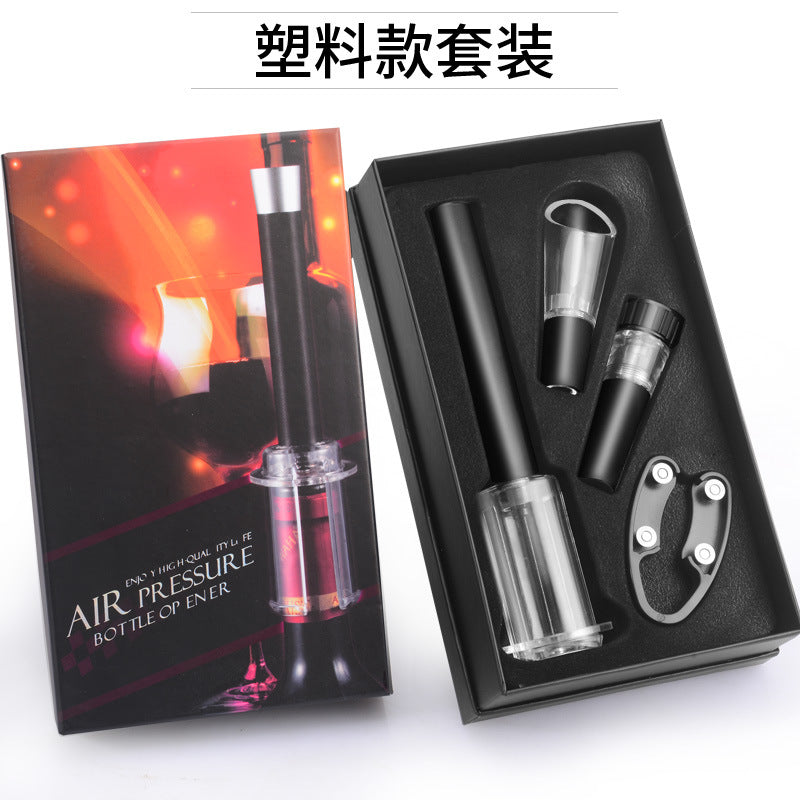 HOT-4 Pcs Wine Opener Set, Air Pressure Pump Bottle Opener Gift Box