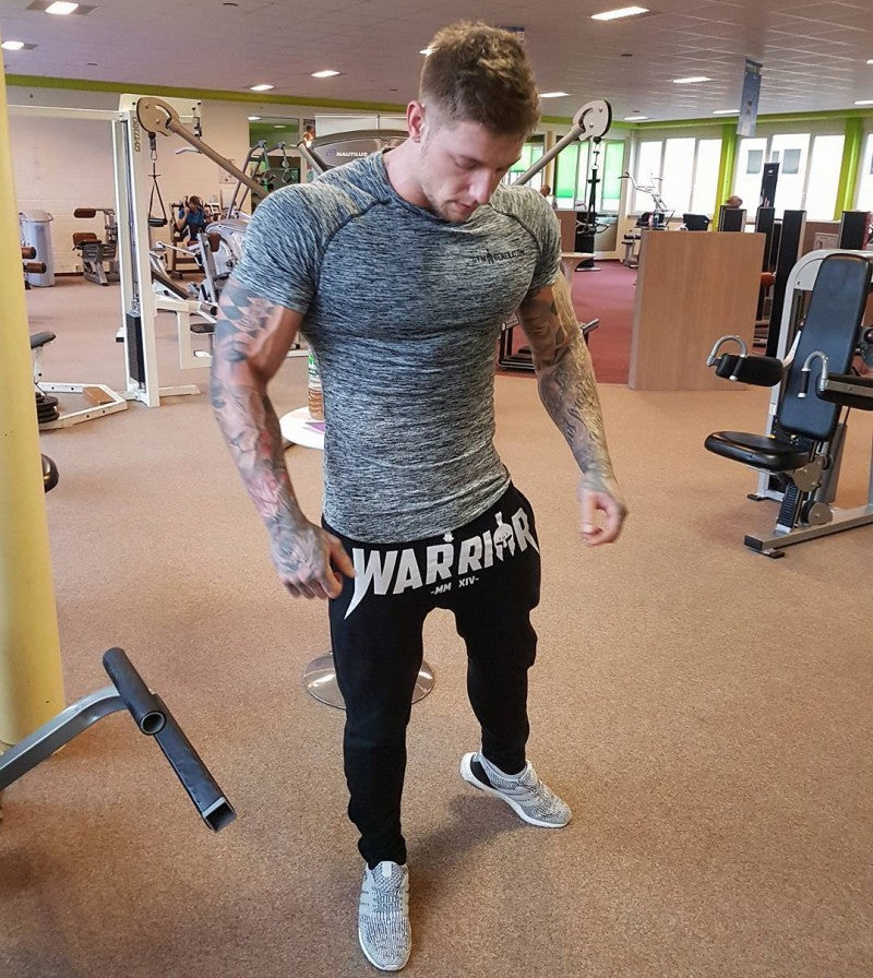 Muscle tights men's brother fitness clothes coach sports t-shirt high elastic training quick-drying clothes short-sleeved fitness clothes men