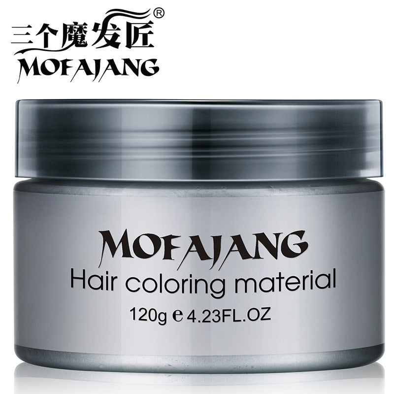 Mofajang Color Hair Wax Styling Pomade Silver Grandma Grey Disposable Natural Hair Strong Gel Cream Hair Dye for Women Men 120g