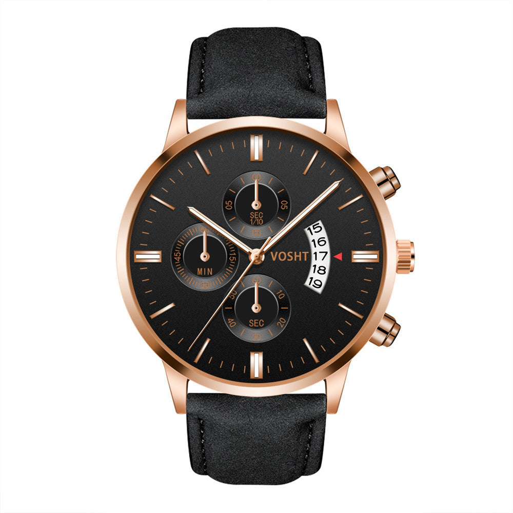 Men's Wrist Watch Stainless Steel Case Leather Band Quartz Analog watch man watches mens 2019 relogio masculino