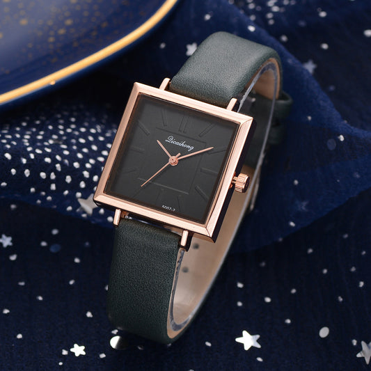 Top Brand Square Women Bracelet Watch Contracted Leather Crystal WristWatches Women Dress Ladies Quartz Clock Dropshiping &Ff
