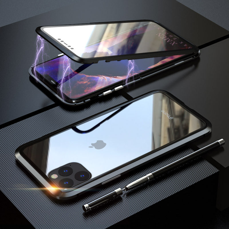 Apple 11 mobile phone shell double-sided glass iphone11pro max protective case case transparent magnetic king