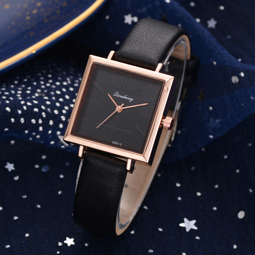Top Brand Square Women Bracelet Watch Contracted Leather Crystal WristWatches Women Dress Ladies Quartz Clock Dropshiping &Ff