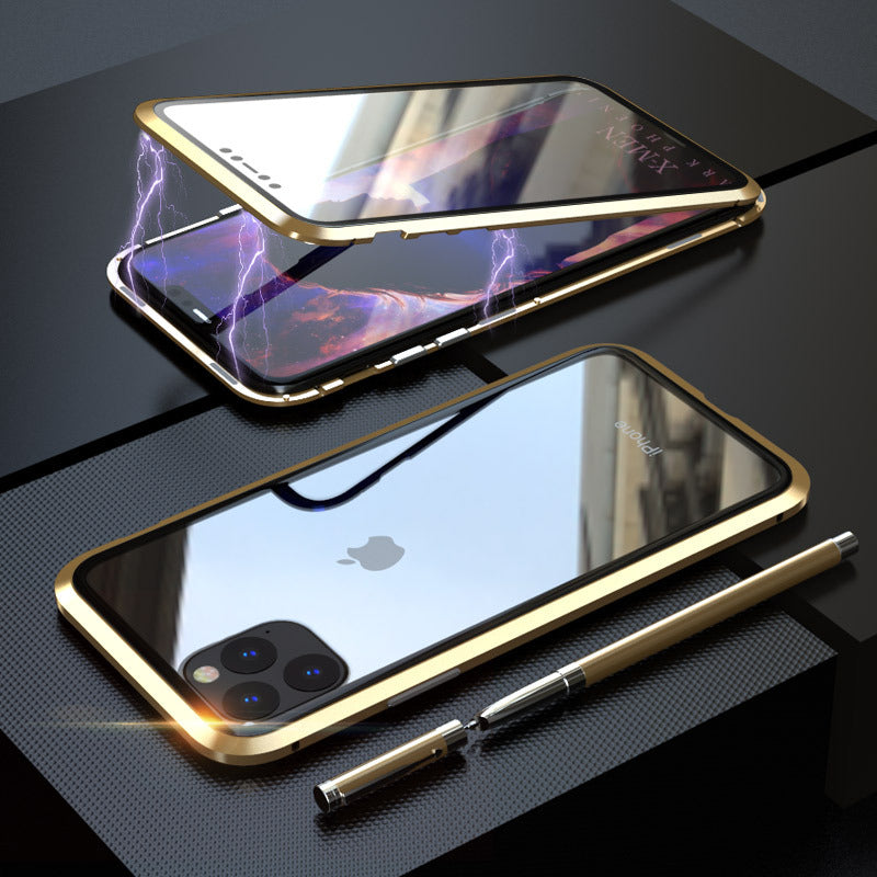 Apple 11 mobile phone shell double-sided glass iphone11pro max protective case case transparent magnetic king