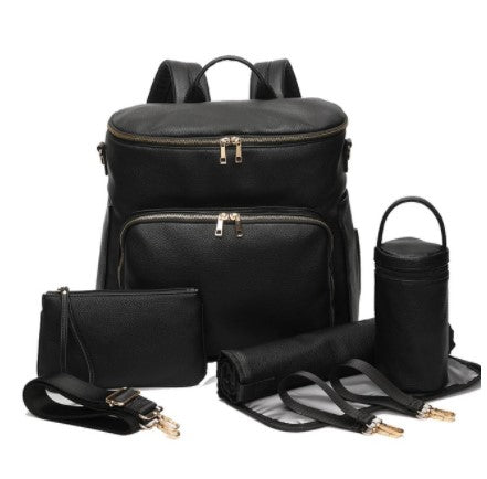 2020 new PU mommy bag large capacity single and double shoulders can carry the factory direct supply Amazon hot sale baby bag backpack