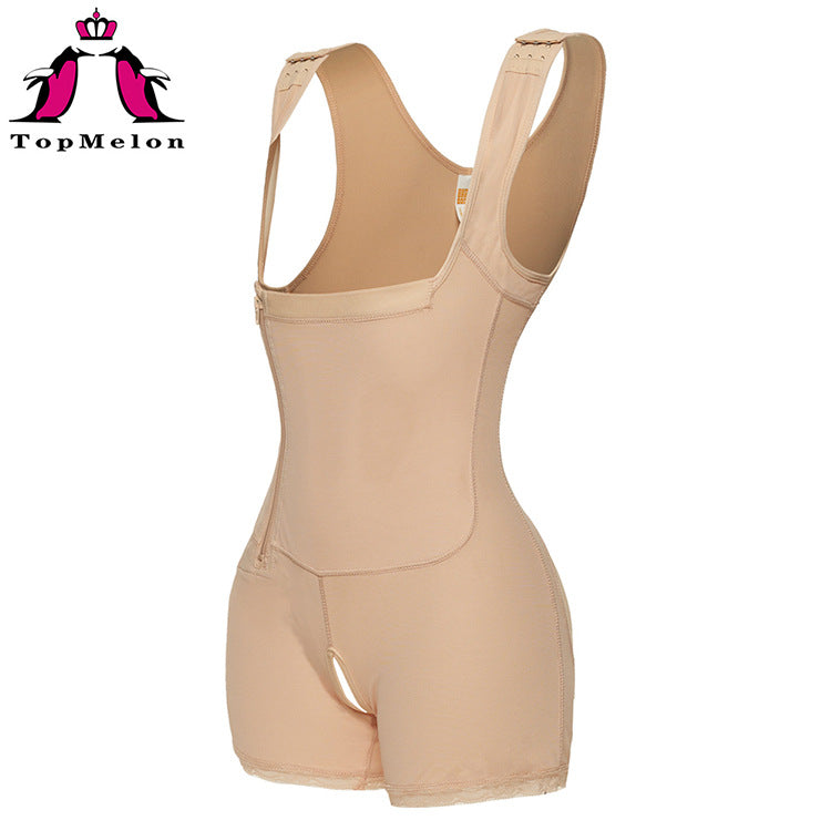TOPMELON explosive large size fat woman side zipper button Siamese belly lift hip body shaper D022B