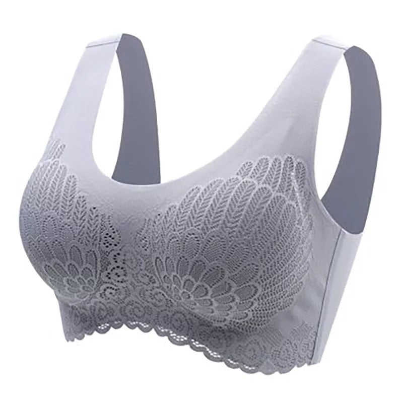 Thailand latex 4.0 underwear bra lace sexy seamless gather no steel ring large size sports bra vest women