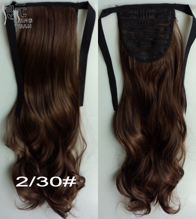 AOOSOO 24 inch Silky Straight Synthetic Clip in Drawstring Ponytail Hairpieces for Women Hair Extension High Temperature Fiber