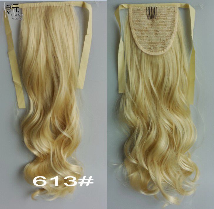 AOOSOO 24 inch Silky Straight Synthetic Clip in Drawstring Ponytail Hairpieces for Women Hair Extension High Temperature Fiber