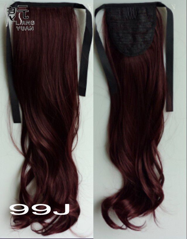 AOOSOO 24 inch Silky Straight Synthetic Clip in Drawstring Ponytail Hairpieces for Women Hair Extension High Temperature Fiber