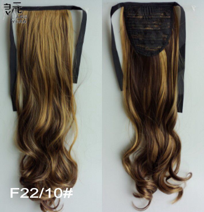 AOOSOO 24 inch Silky Straight Synthetic Clip in Drawstring Ponytail Hairpieces for Women Hair Extension High Temperature Fiber