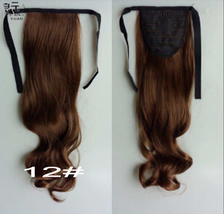 AOOSOO 24 inch Silky Straight Synthetic Clip in Drawstring Ponytail Hairpieces for Women Hair Extension High Temperature Fiber