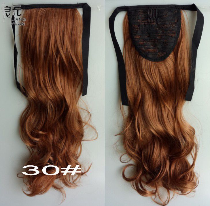 AOOSOO 24 inch Silky Straight Synthetic Clip in Drawstring Ponytail Hairpieces for Women Hair Extension High Temperature Fiber