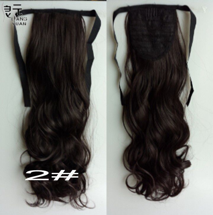 AOOSOO 24 inch Silky Straight Synthetic Clip in Drawstring Ponytail Hairpieces for Women Hair Extension High Temperature Fiber