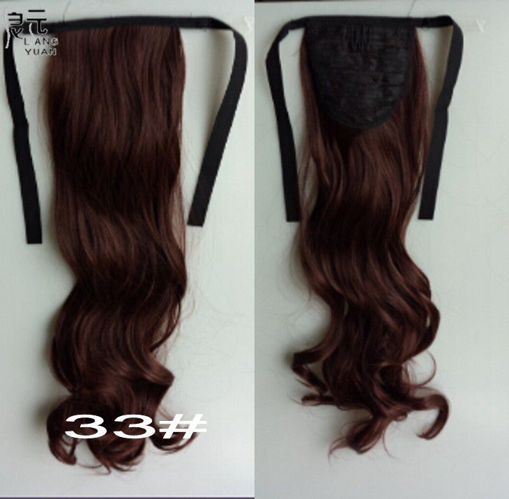 AOOSOO 24 inch Silky Straight Synthetic Clip in Drawstring Ponytail Hairpieces for Women Hair Extension High Temperature Fiber