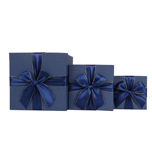 Spot box blue square gift box beautiful birthday gift box heaven and earth cover packaging gift box custom