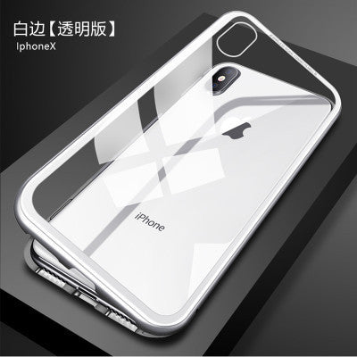 GETIHU Metal Magnetic Case for iPhone XR XS MAX X 8 Plus 7 +Tempered Glass Back Magnet Cases Cover for iPhone 7 6 6S Plus Case