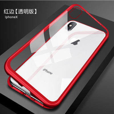 GETIHU Metal Magnetic Case for iPhone XR XS MAX X 8 Plus 7 +Tempered Glass Back Magnet Cases Cover for iPhone 7 6 6S Plus Case