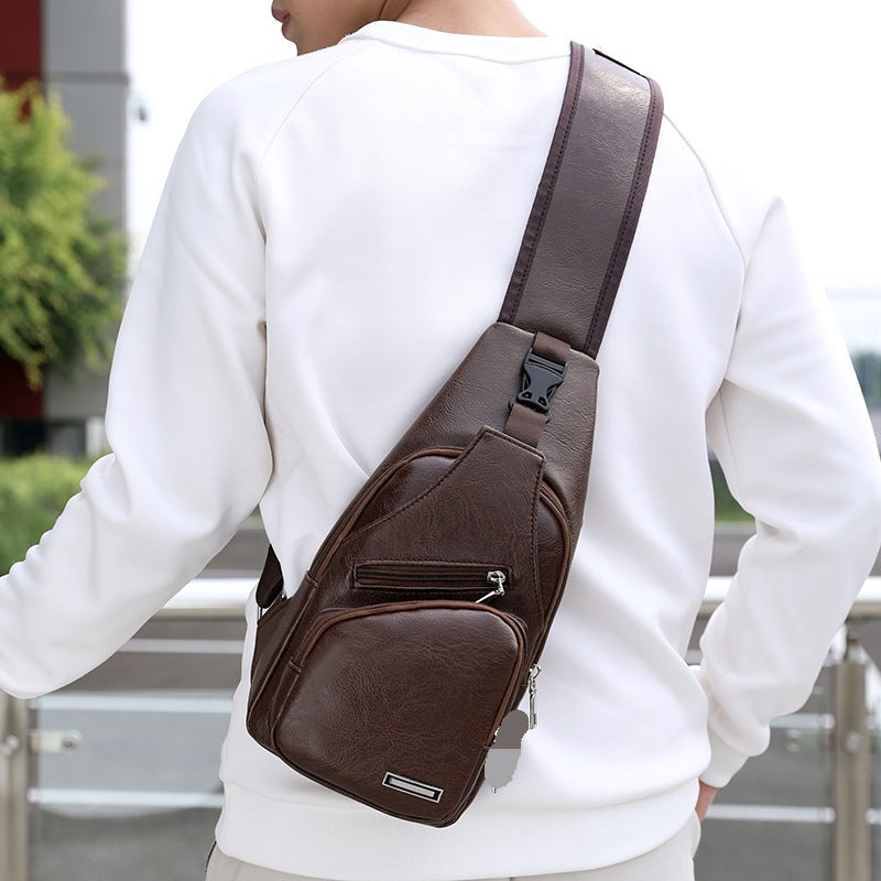 Laamei 2019 New Men Crossbody Bags Messenger Quality Shoulder Bags Chest Bag USB With Headphone Hole Designer Package Back Pack