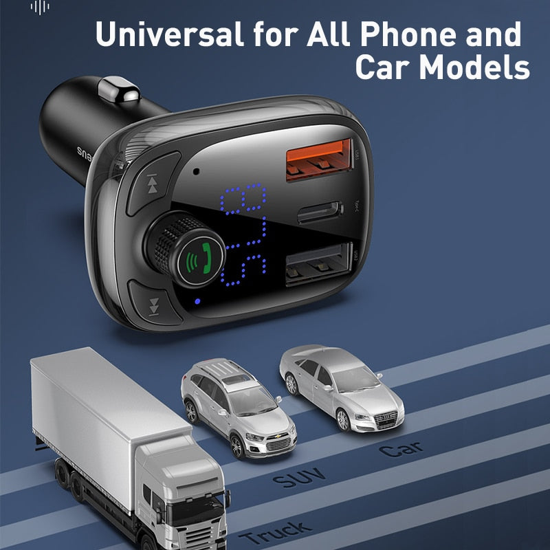 FM Transmitter Bluetooth 5.0 Handsfree Car Kit Audio MP3 Player With PPS QC3.0 QC4.0 5A Fast Charger Auto FM Modulator