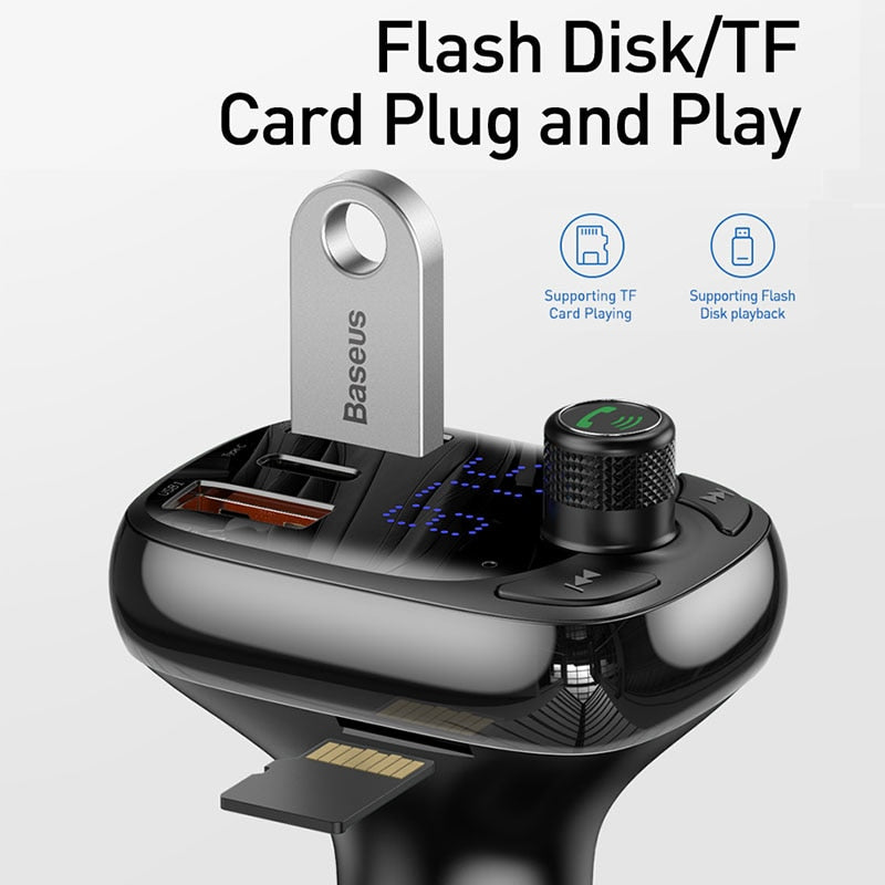 FM Transmitter Bluetooth 5.0 Handsfree Car Kit Audio MP3 Player With PPS QC3.0 QC4.0 5A Fast Charger Auto FM Modulator