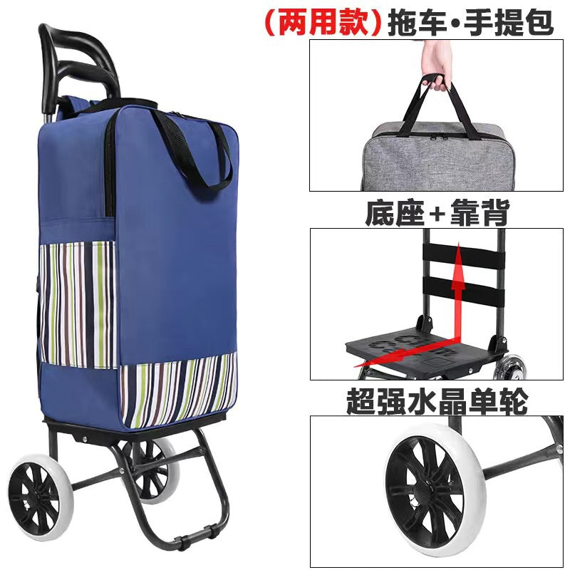 Home Portable Folding Shopping Cart Grocery Shopping Small Cart Trailer Trolley Car Stair Climbing Hand Cart Luggage Cart Cart