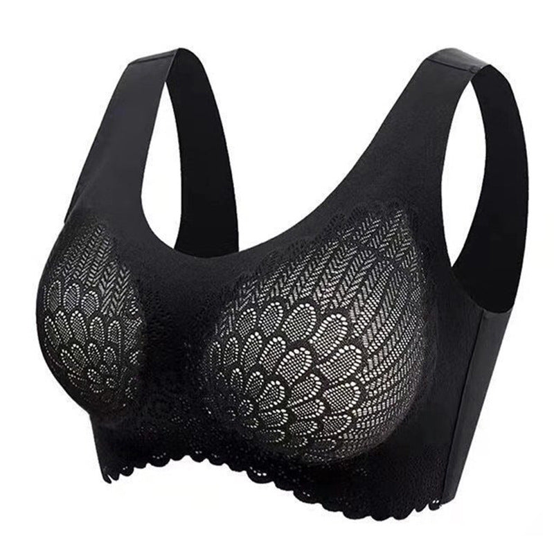 Thailand latex 4.0 underwear bra lace sexy seamless gather no steel ring large size sports bra vest women