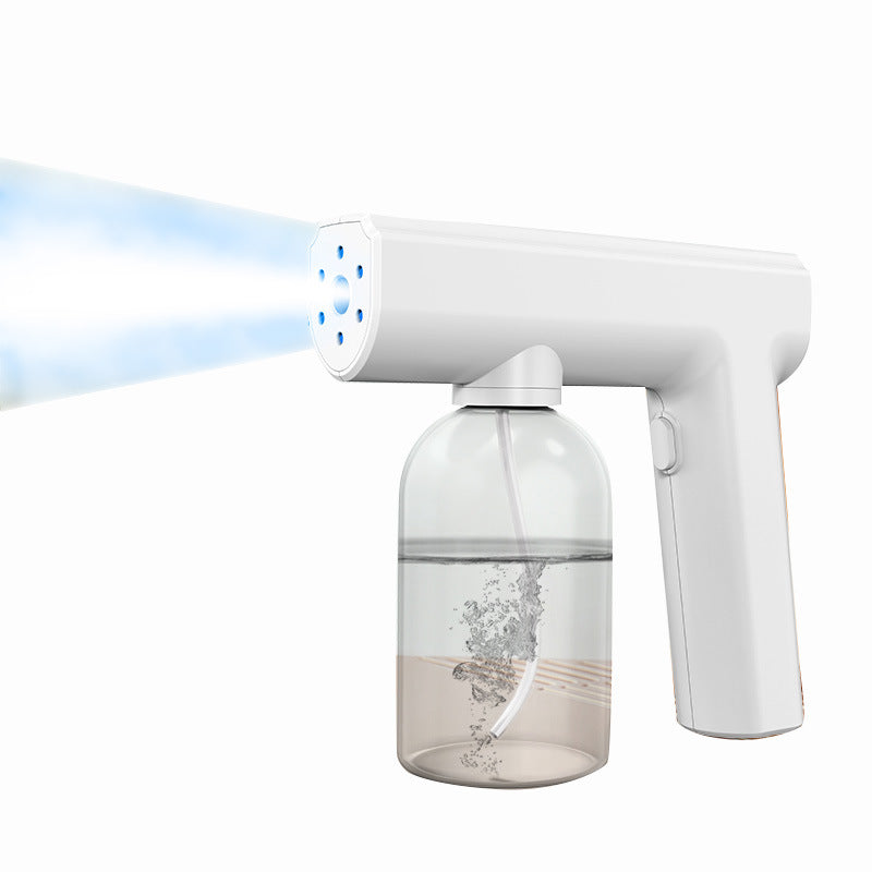 Factory direct sales handheld nano spray disinfection gun rechargeable portable blue light atomization gun alcohol disinfection gun sprayer