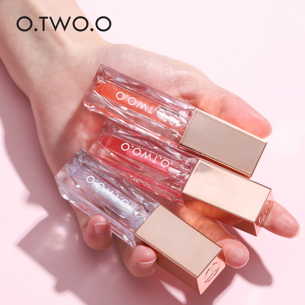 O.TWO.O Clear Berry Ice Crystal Lip Gloss Water Light Glass Transparent Toot Lip Gloss Lasting No Fading 1014