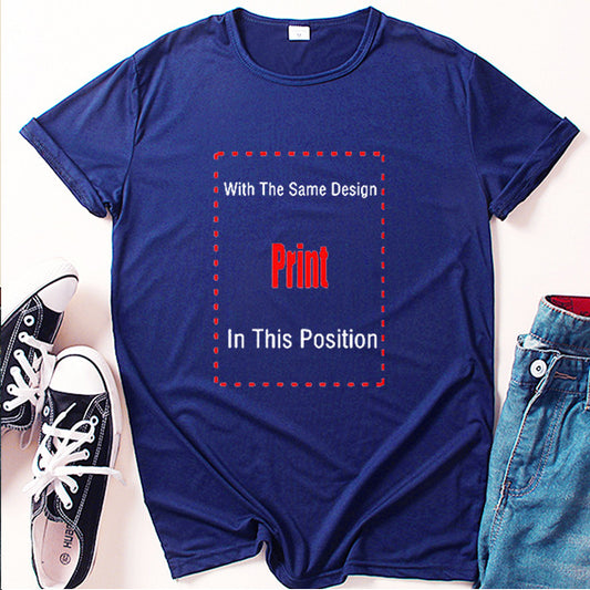 2022 European and American foreign trade new fashion Print English printing round neck loose T-shirt short-sleeved top one piece on behalf of the hair