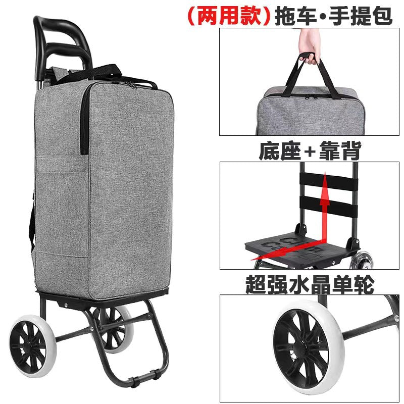 Home Portable Folding Shopping Cart Grocery Shopping Small Cart Trailer Trolley Car Stair Climbing Hand Cart Luggage Cart Cart